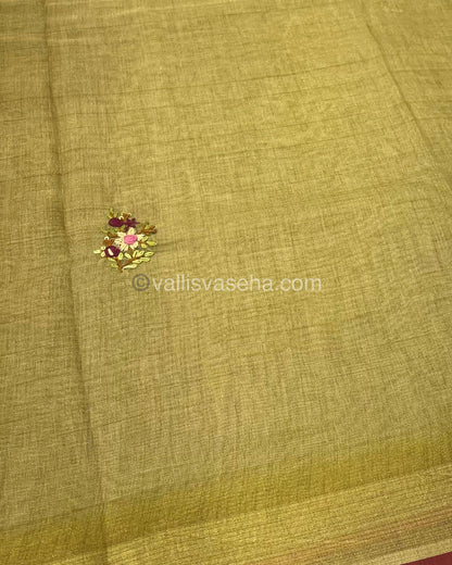 French Knot - Tissue Saree - Green Shade - VVLFN002