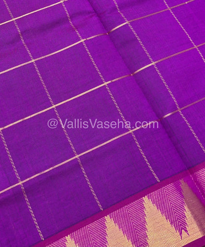 Semi Silk Cotton Saree - Green with Purple Shade - VVSSC002