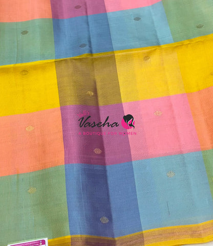 Pure Soft Silk Saree - Partly Pallu -  Half & Half Saree - VVPSS088