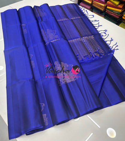 Pure Soft Silk Saree  - Blue Shade - VVPSS133