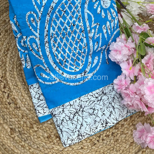Pure Soft Mul Mul Cotton Sarees - Hand Block Prints - VVMMC008