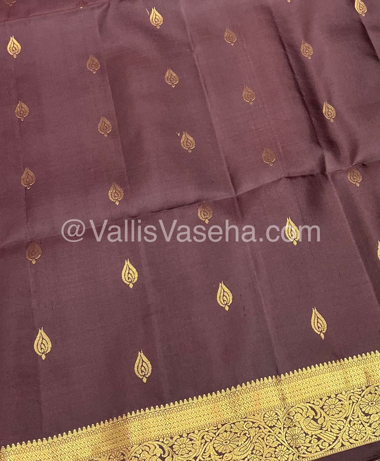 Pure Soft Silk Saree - Kanchi Border - Brown Shade - VVPSS046