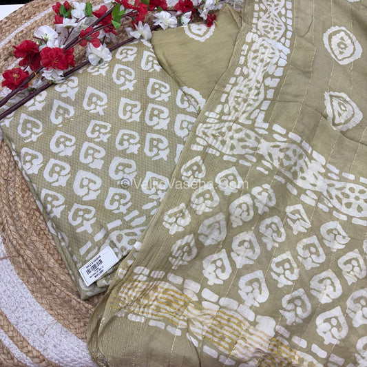 20%less - Offer Unstitched Material - Semi Chanderi Material -VVDUM004