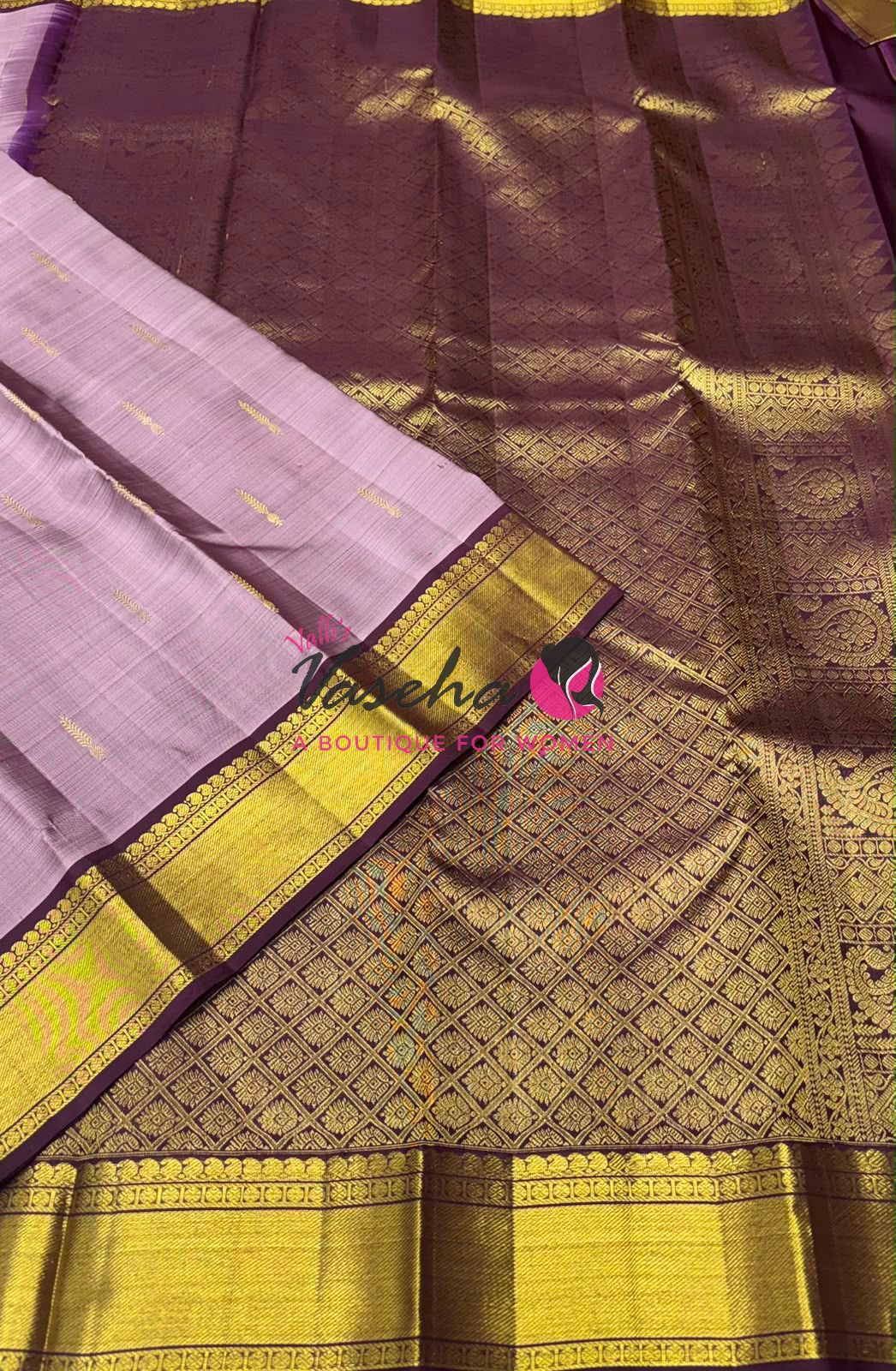 Pure Kanchipuram Silk Saree - Kind Of Onion Pink & Wine Shade  - VVPS057