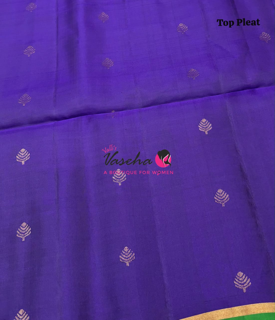 Pure Soft Silk Saree - Partly Pallu -  Half & Half Saree - Violetish Blue - VVPSS088
