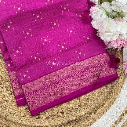 Semi Tussar Silk - Grand Pallu  - Pink Shade - VVSTS031