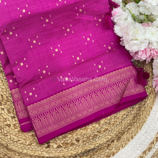 Semi Tussar Silk - Grand Pallu  - Pink Shade - VVSTS031