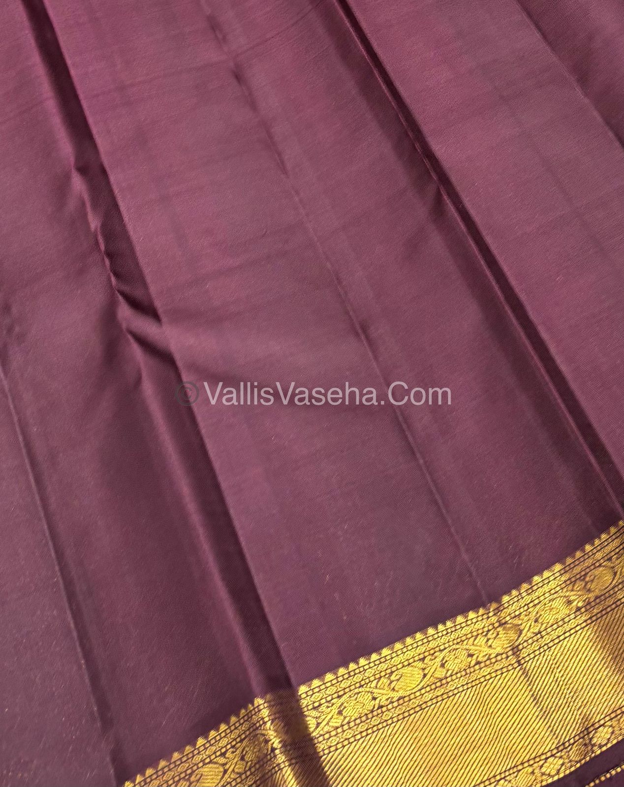 Pure Kanchipuram Silk Saree - Dark Rust Orange with Wine Brown Combo - VVPS021