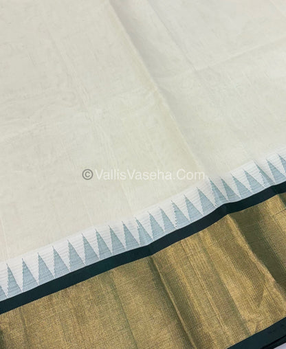Pure Korvai Silk Cotton Saree - Temple border - VVKSC001