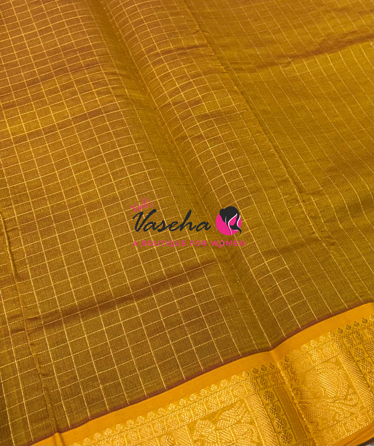 Semi Silk Cotton Saree - Checks Pattern - VVSSC019