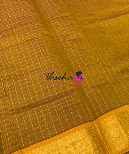 Semi Silk Cotton Saree - Checks Pattern - VVSSC019