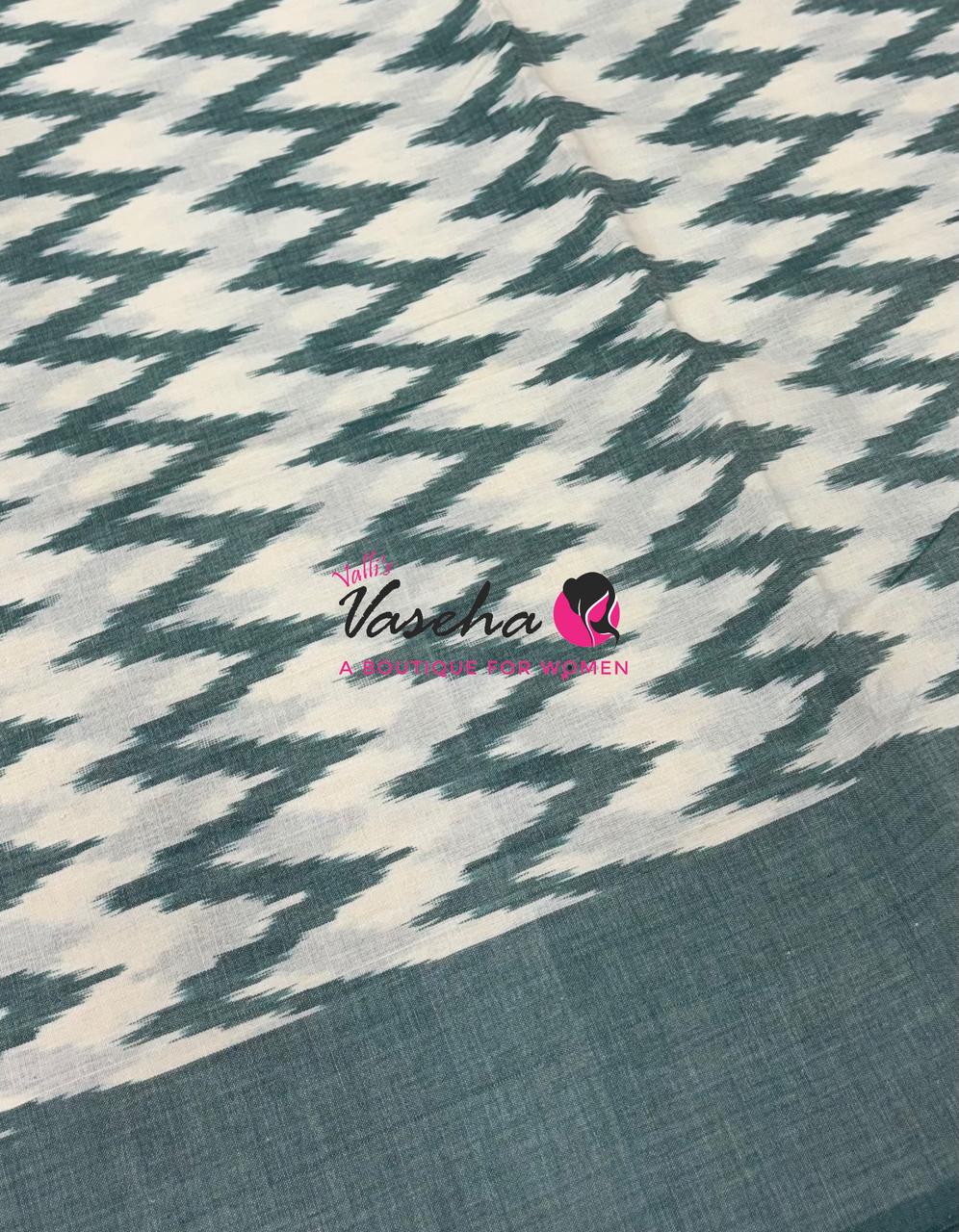 Ikkat Mercerised Cotton Saree - Single Ikkat - VVIKS001