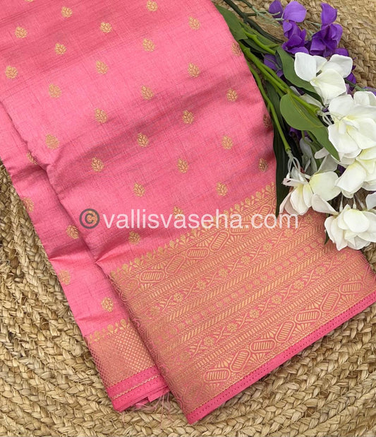 Semi Tussar Silk Saree - Light Peach Shade - VVSTS008