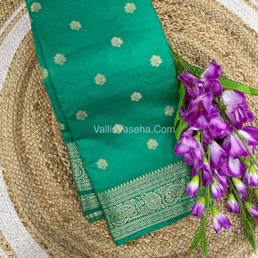 Semi Tussar Silk Saree |Green shade |VVSTS044
