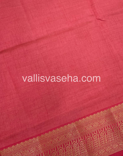 Semi Tussar Silk - Grand Pallu  - Peach Shade - VVSTS031