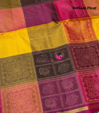Pure Soft Silk Saree - Partly Pallu -  Half & Half Saree - VVPSS088