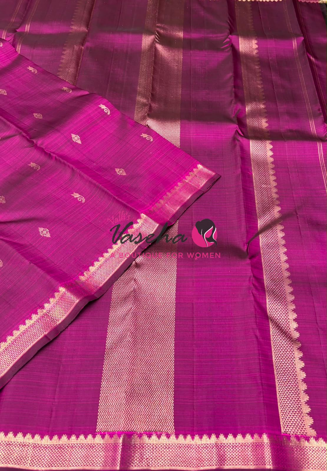 Pure Kanchipuram Silk Saree - Purple Shade  - VVPS055