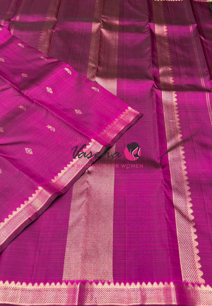 Pure Kanchipuram Silk Saree - Purple Shade  - VVPS055