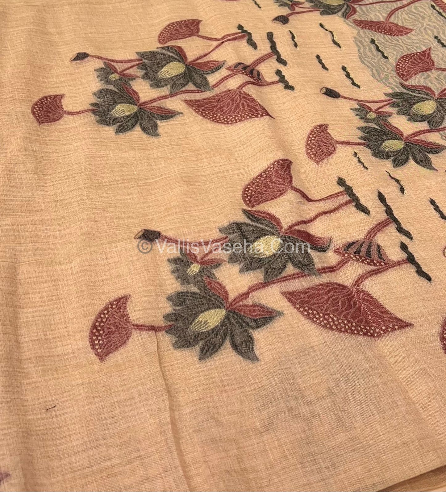 Muga Cotton Saree - Contrast Blouse - VVMCS001