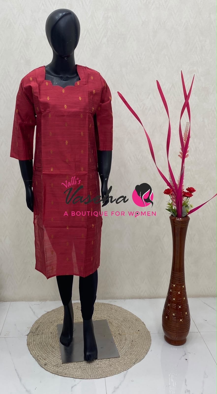Ready Made - Semi Raw Silk - Kurti - VVSRK003