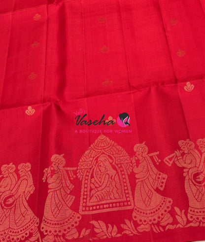 Pure Soft Silk Saree  - Red Shade - VVPSS094