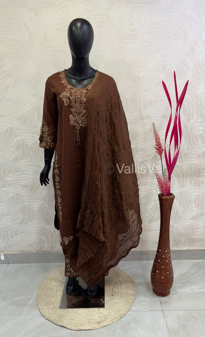 Readymade 3pc Set - Thread Embroidered - VVRMS004