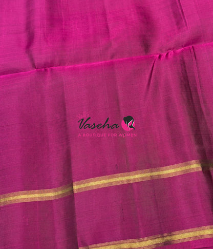 Pure Soft Silk Saree  - Kolam Weaving  - Purple & Pink Combo - VVPSS143