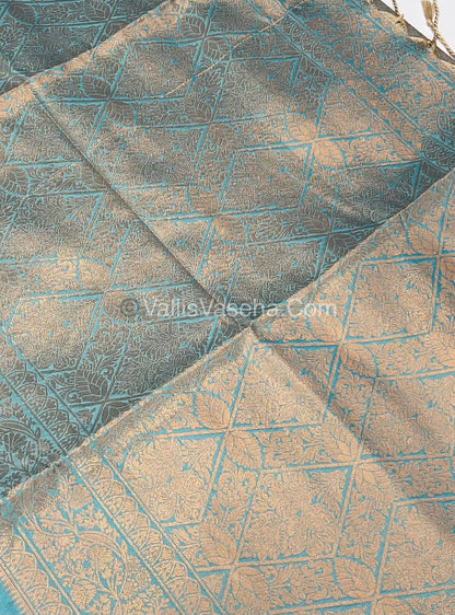 Semi Soft Silk - Border less - Pastel Blue Shade -VVSSS007