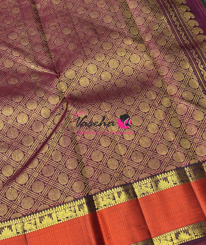 Pure Vintage Korvai Kanchipuram Silk Saree - Green & Maroon Combo - VVPS038