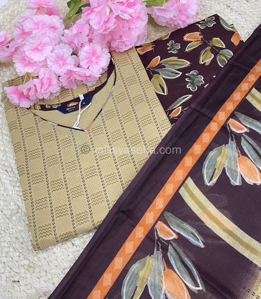 Ready Made - Semi Patiyala 3(pc) Set - Printed Cotton - VVRSP001