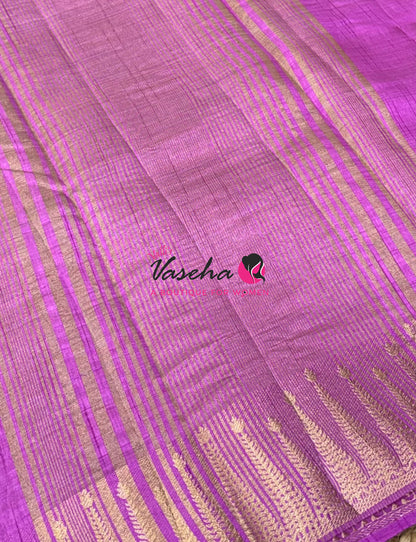 Semi Tussar Silk Saree | Light Lavender Shade |VVSTS050