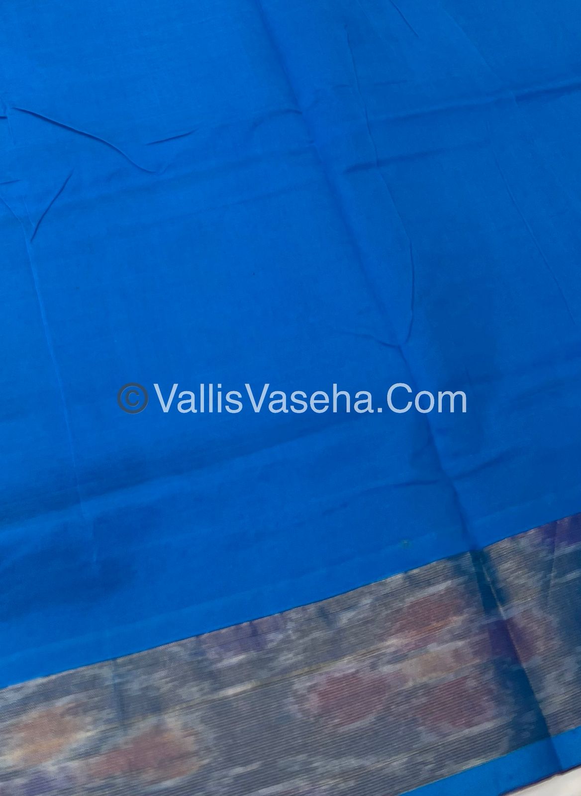Semi Silk Cotton Saree - Pink& Blue  - VVSSC001
