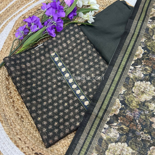 Semi Tussar Salwar Material  | VVUSM003