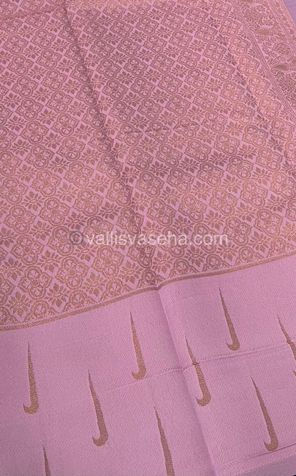 Kanchi Semi Silk - Wine with Baby Pink - VVKSS001