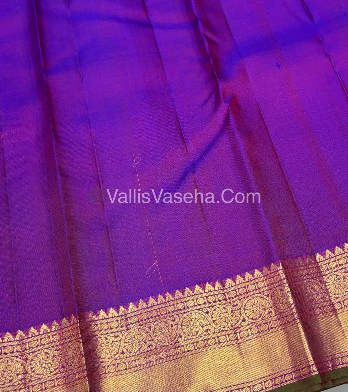 Pure Kanchipuram Silk Saree - Red & Purple Shade  - VVPS022