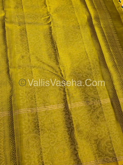 Half Mix - Pure Soft Silk Saree - Long Retta Petta Border with Butta - VVPSS075