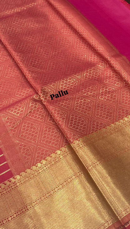 Banarasi - Kathan Silk Saree - Pinkish Red shade - VVBKS001