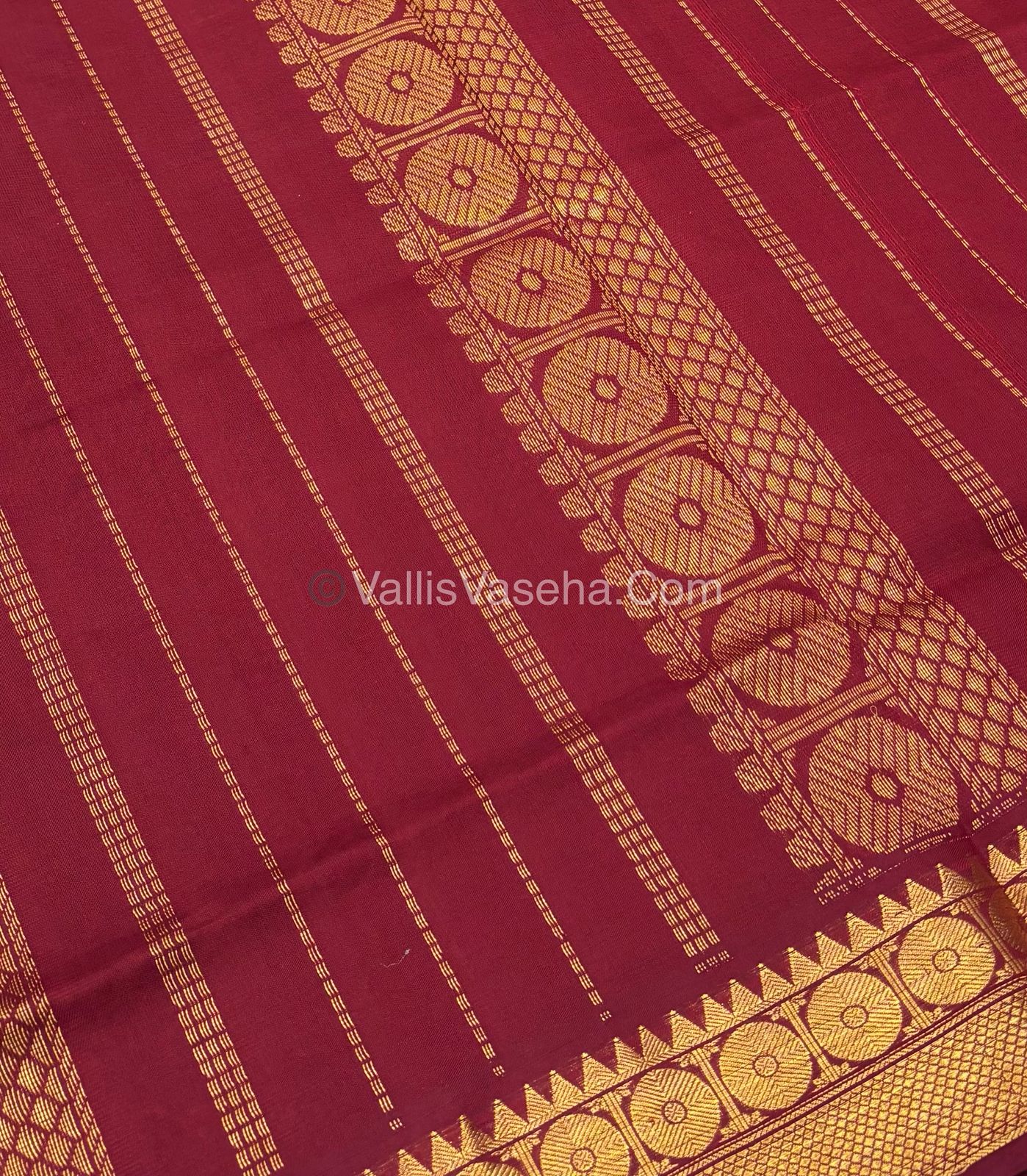 Semi Silk Cotton Saree - Purple  With Red Shade - VVSSC005