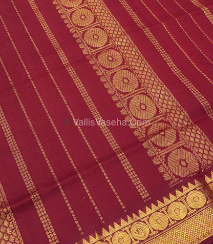 Semi Silk Cotton Saree - Purple  With Red Shade - VVSSC005