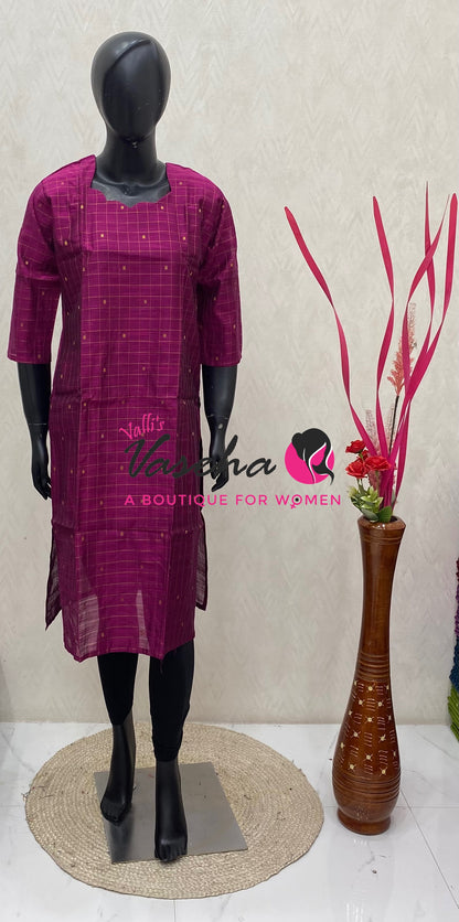 Ready Made - Semi Raw Silk - Kurti - VVSRK003