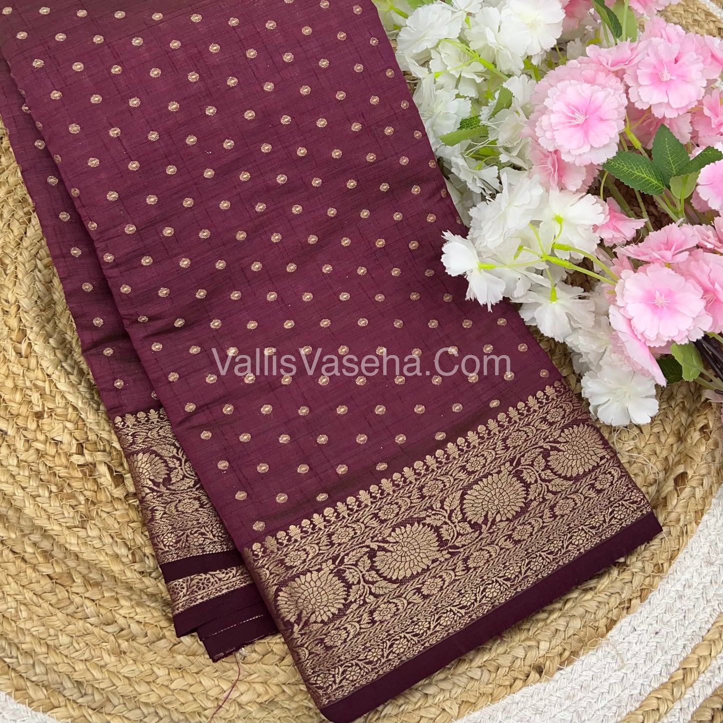 Semi Tussar Silk  - Wine Shade  - VVSTS015