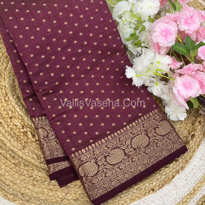 Semi Tussar Silk  - Wine Shade  - VVSTS015