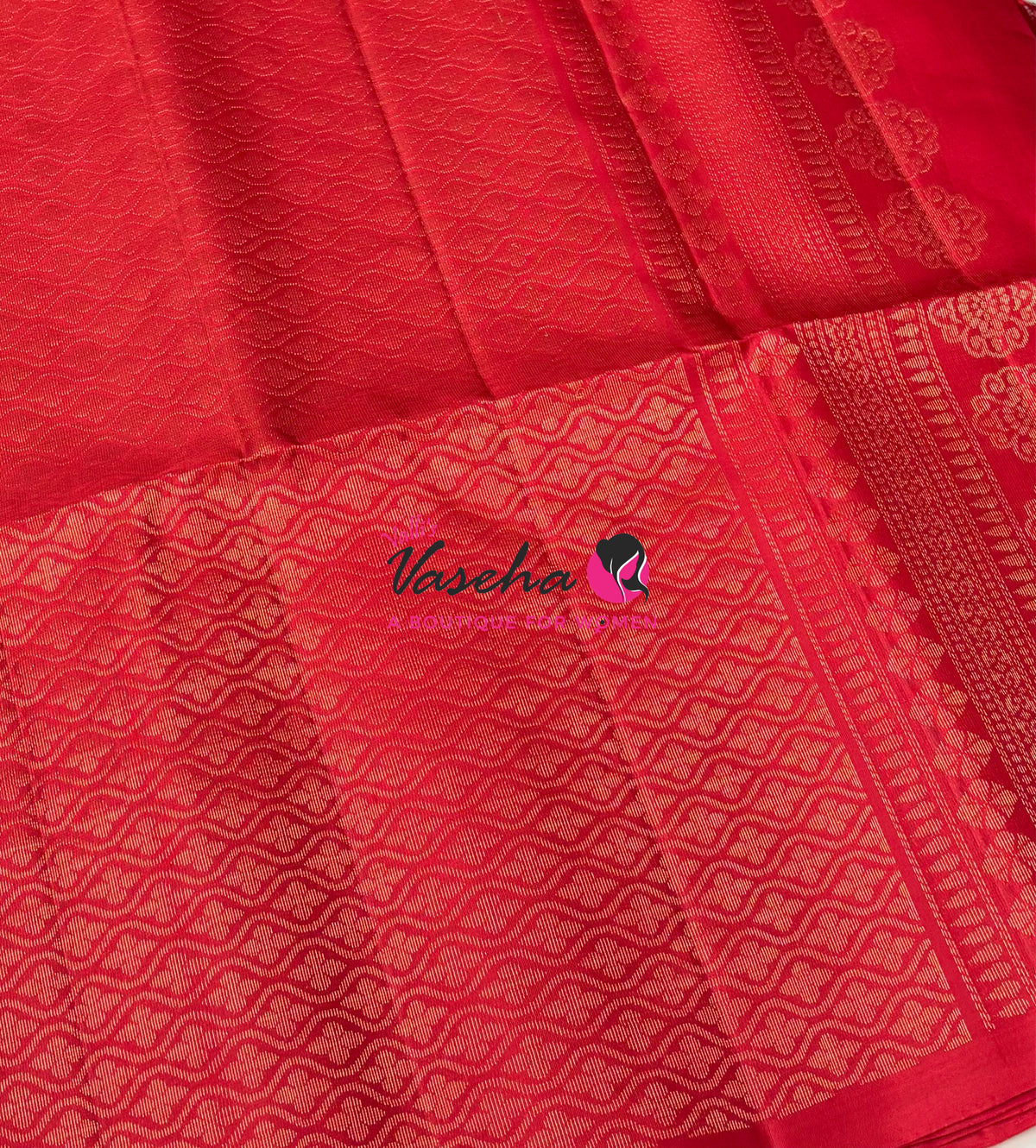 Pure Soft Silk Saree  - Red Shade - VVPSS094