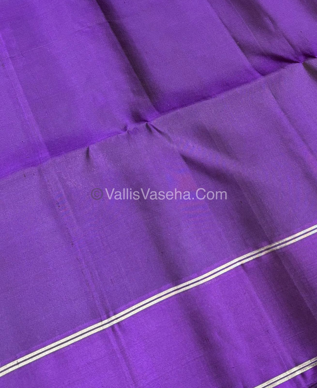 Pure Soft Silk Saree  - Teal & Purple Combo - VVPSS055
