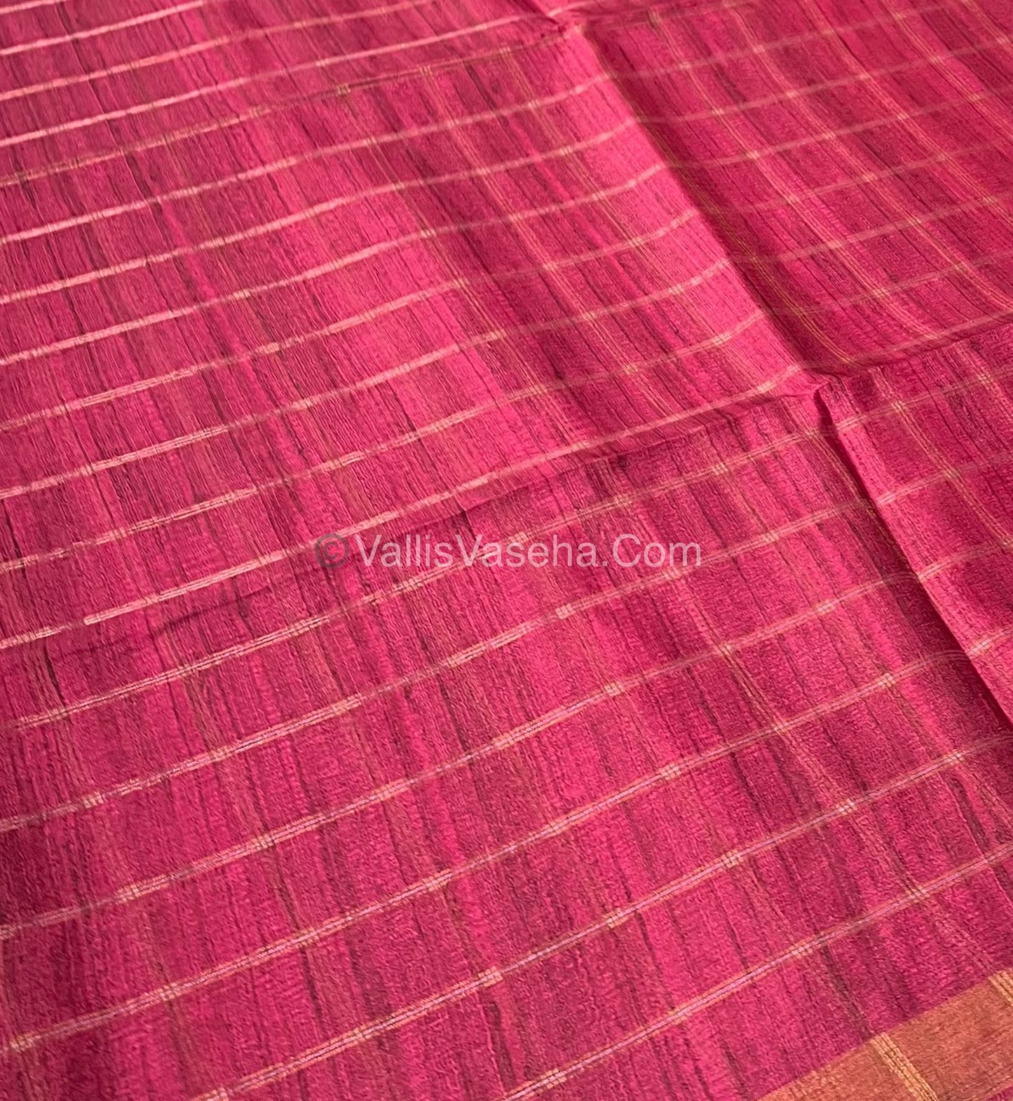 Semi Gicha Tussar Silk Saree - checks pattern - VVSGT001