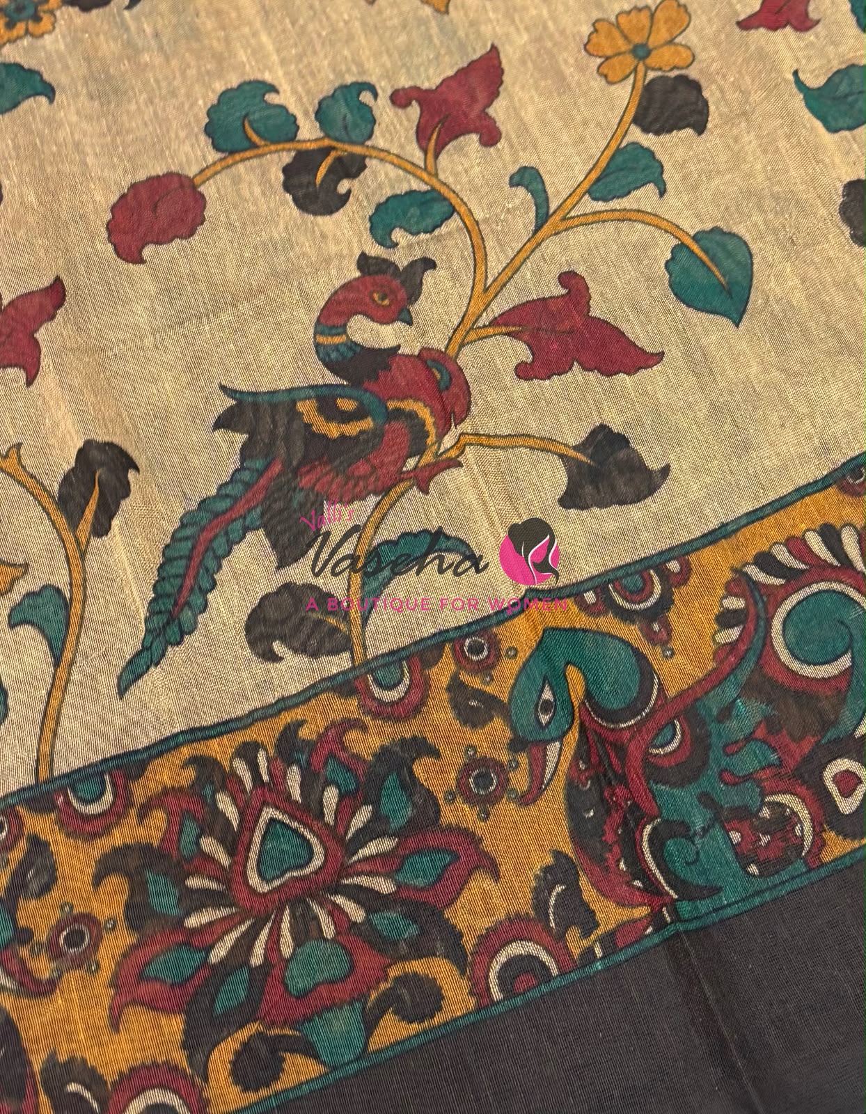 Kadhi Cotton Sarees with Kalamkari Blouse - VVKCK002