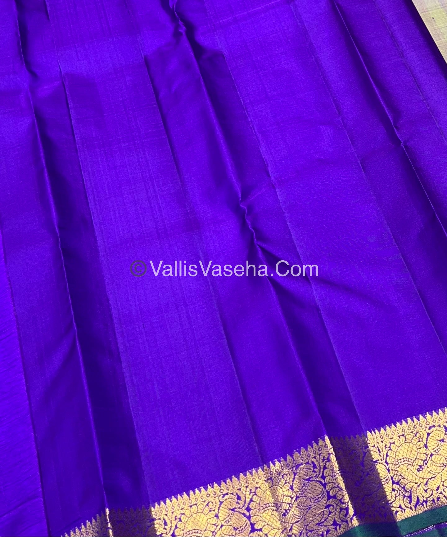 Pure Kanchipuram Silk Saree - Double Tone Grey & Violet Combo - VVPS014