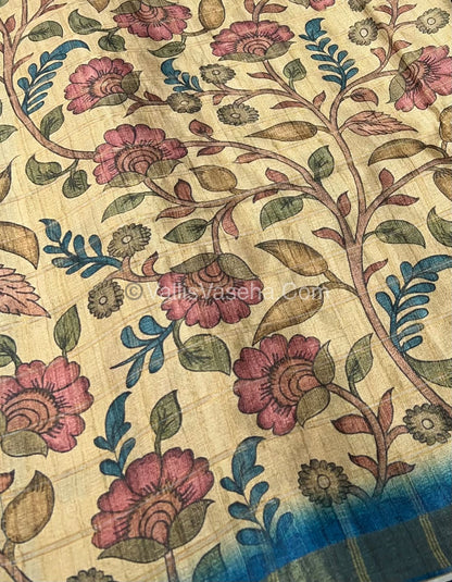 Semi Gicha Tussar Silk Saree - checks pattern - VVSGT001