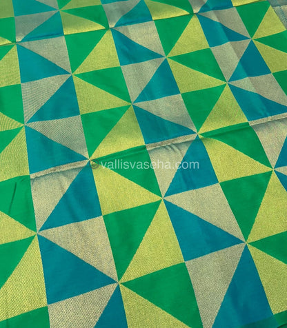 Semi Soft Silk - Green Multi colors - VVSSS001