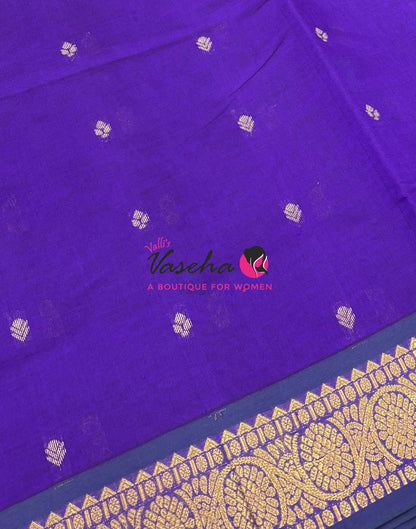 Semi Silk Cotton Saree | Double Leaf Butta Design |VVSSC016
